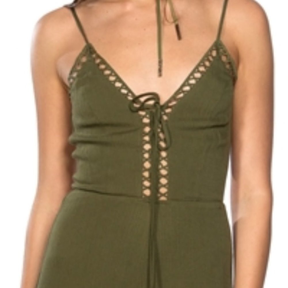 Sold out "BOHO BEAUTY" OLIVE GREEN JUMPSUIT - Picture 3 of 4